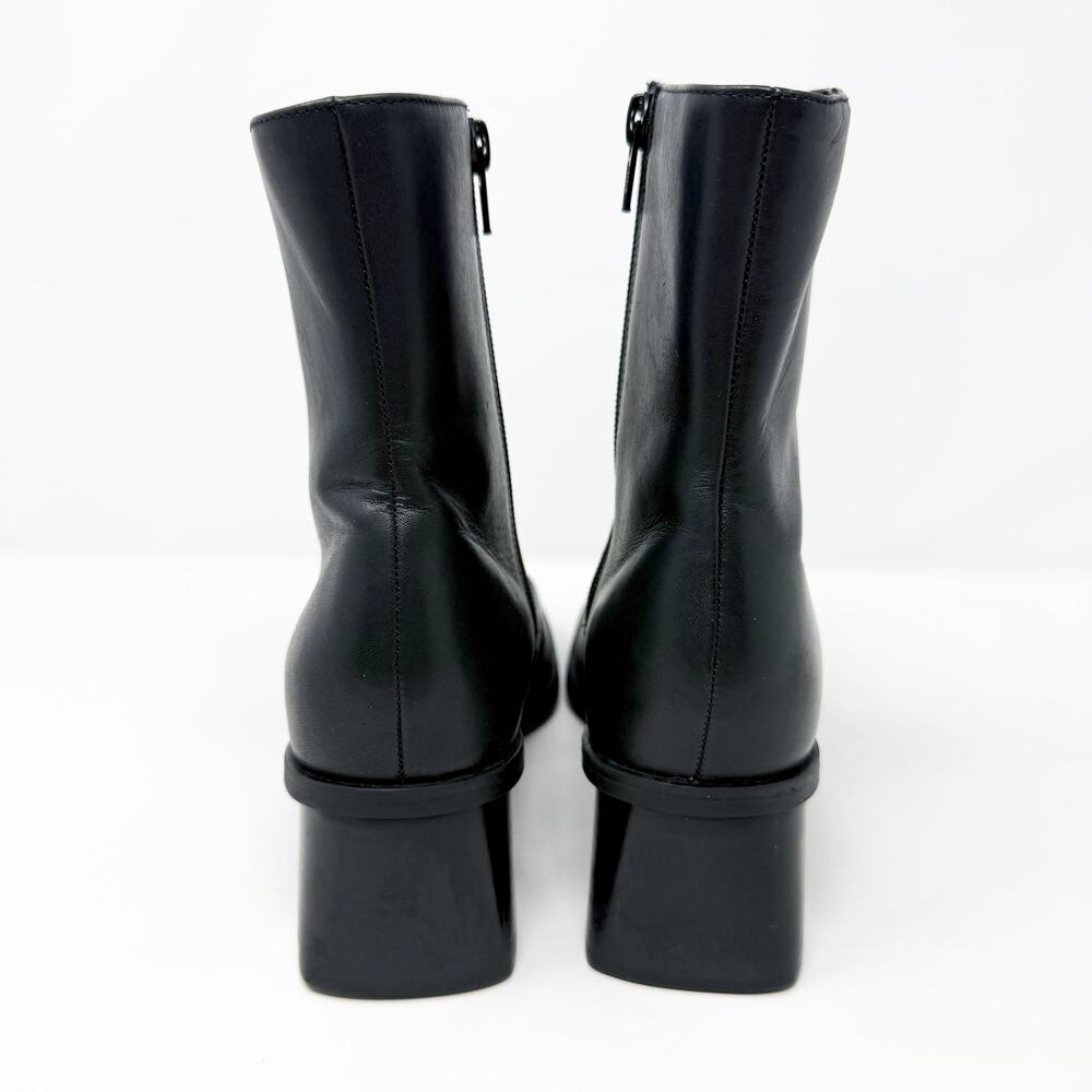 Vintage Y2K Naturalizer Black Leather Square Toe Booties Size 7 Made in Brazil - Picture 3 of 8